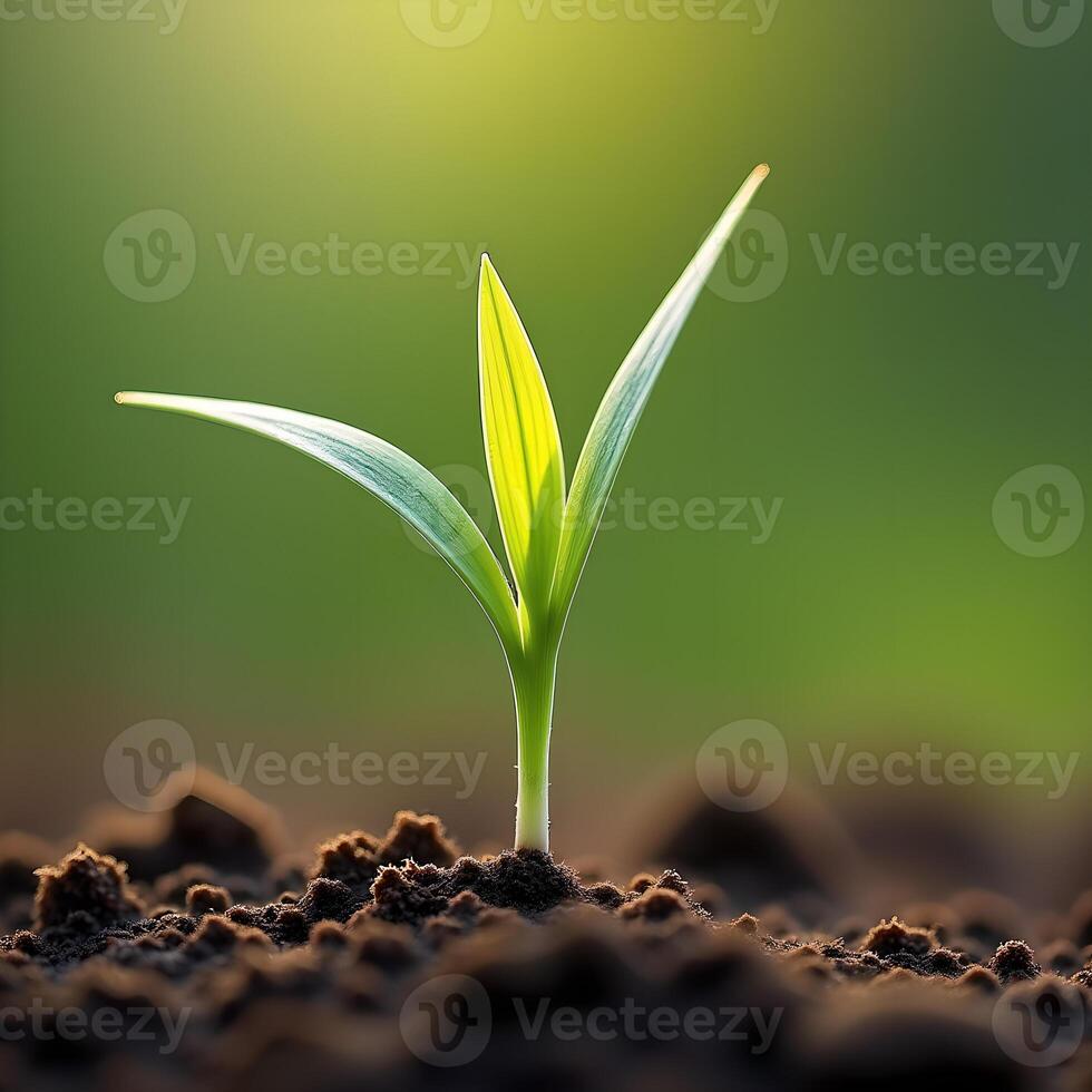 plant growing in soil photo