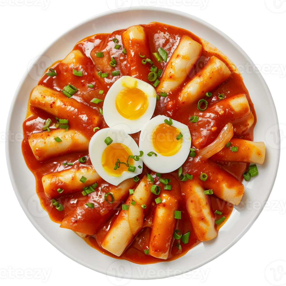 A plate with a plate of food with eggs and sauce png