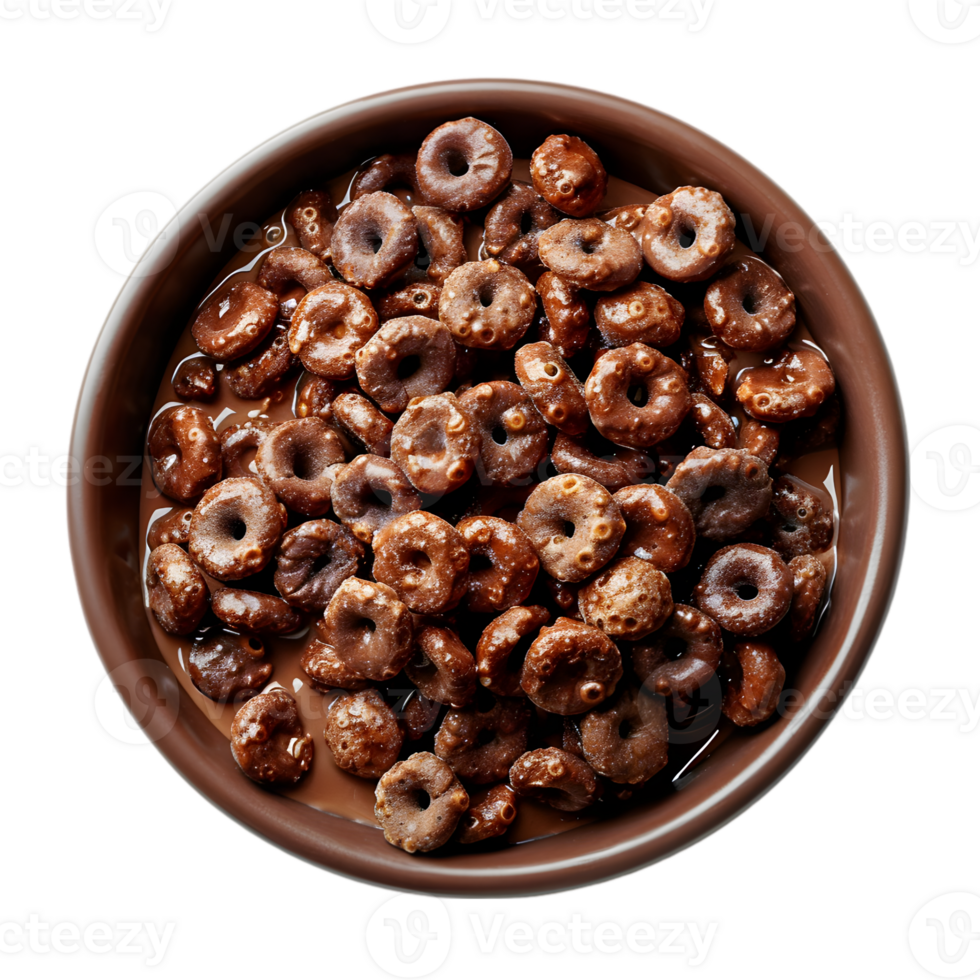 A bowl of cereal with chocolate chips in it png