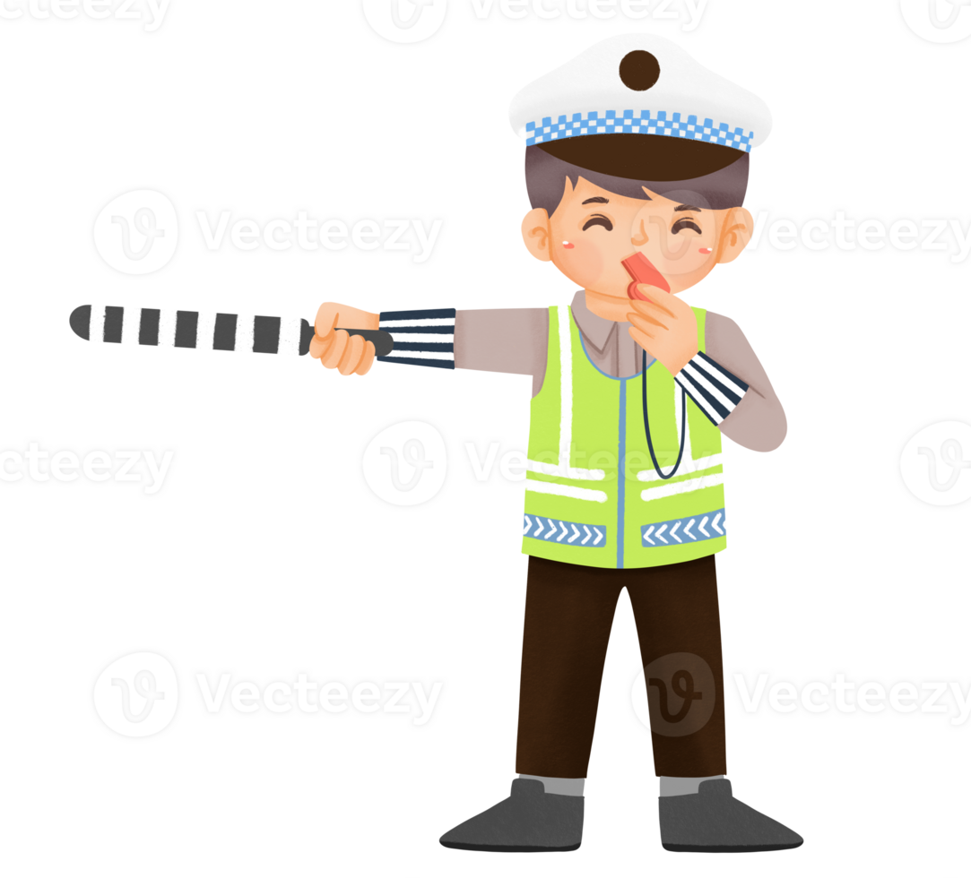 Little boy wearing police uniform png
