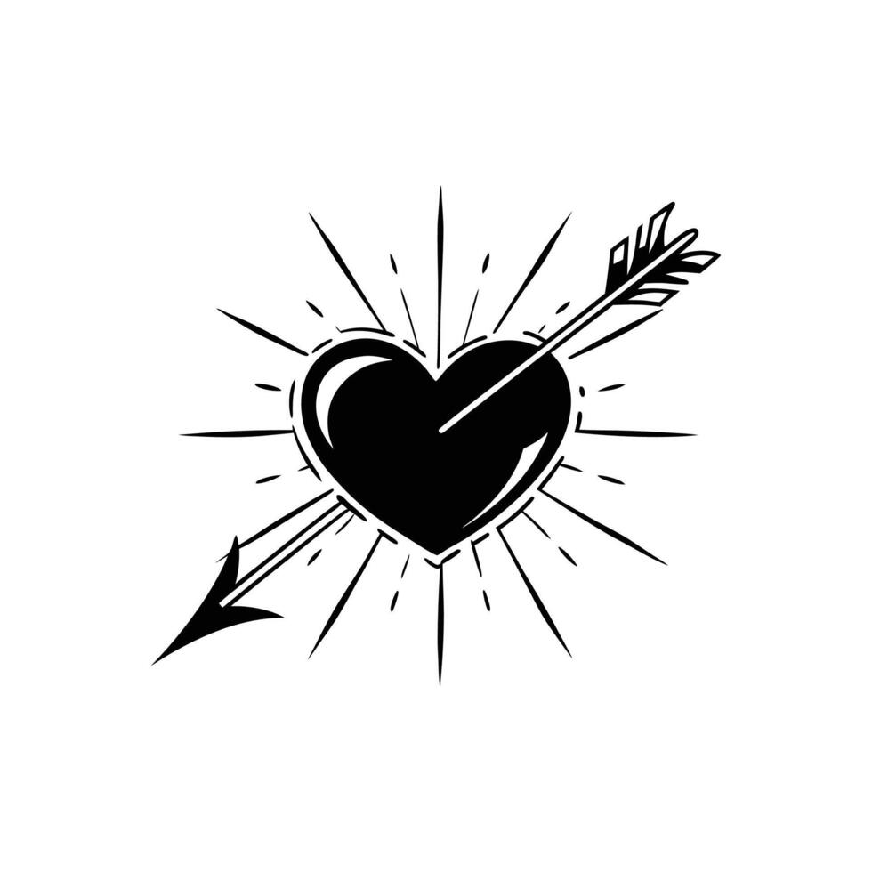 Heart with arrow vector