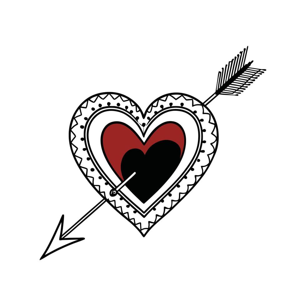 A heart with an arrow in it vector