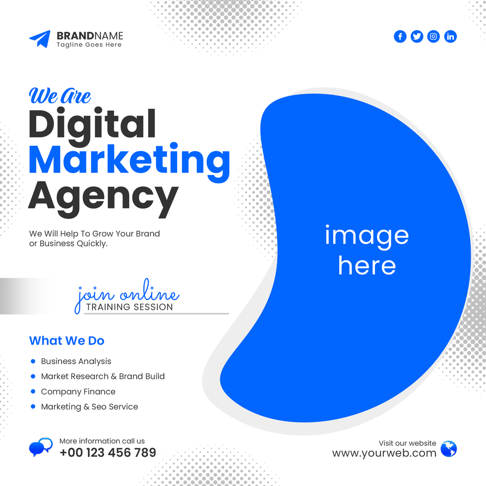 Modern Social Media Post Template for Digital Agencies psd