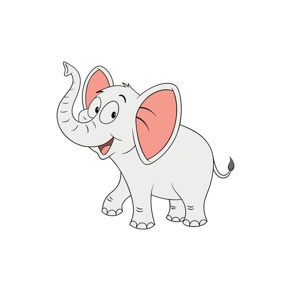 An elephant is standing with its trunk out vector