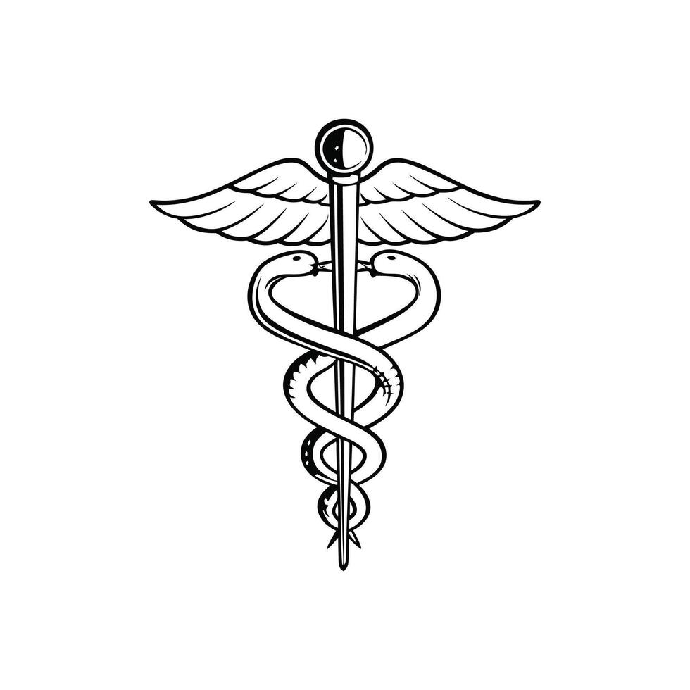 Caduceus medical symbol illustration vector