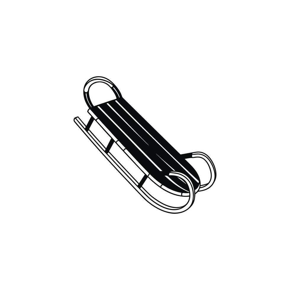 Sled icon in black and white on a white background vector