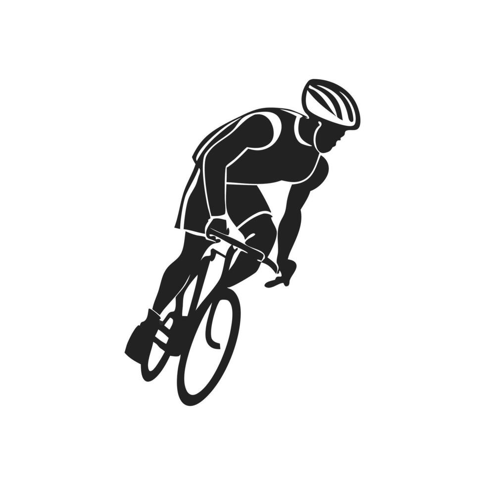 A silhouette of a cyclist on a bike vector