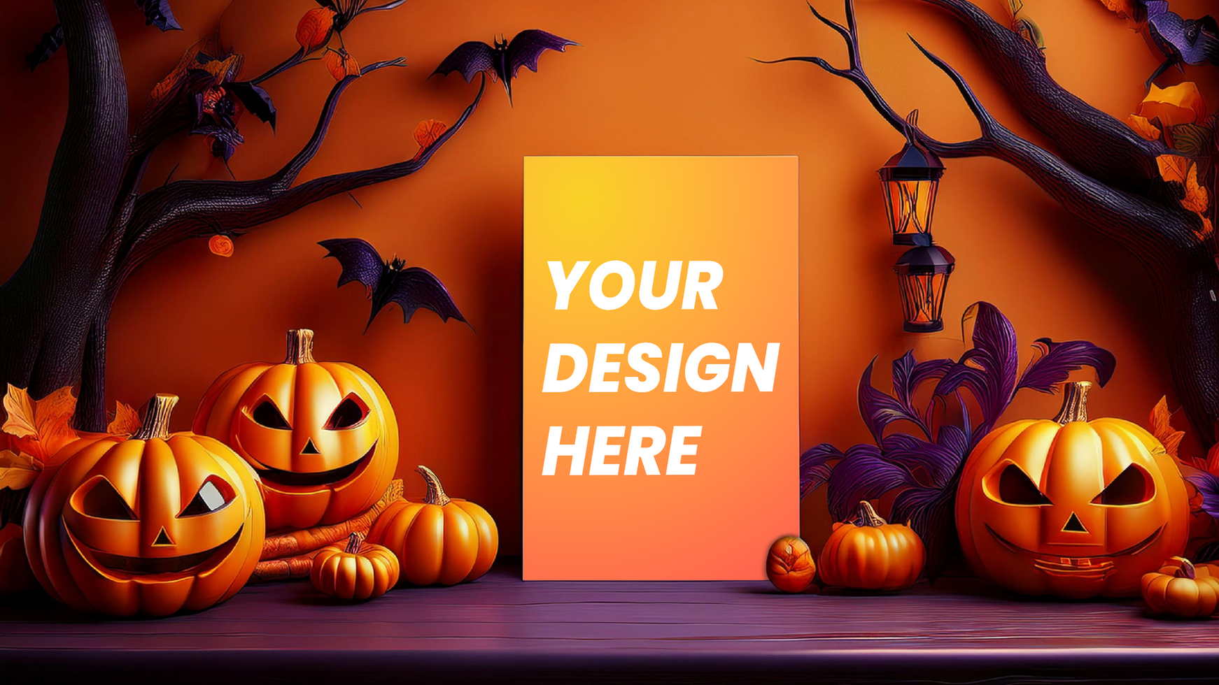 Design the Fear Halloween Flyer Mockup psd