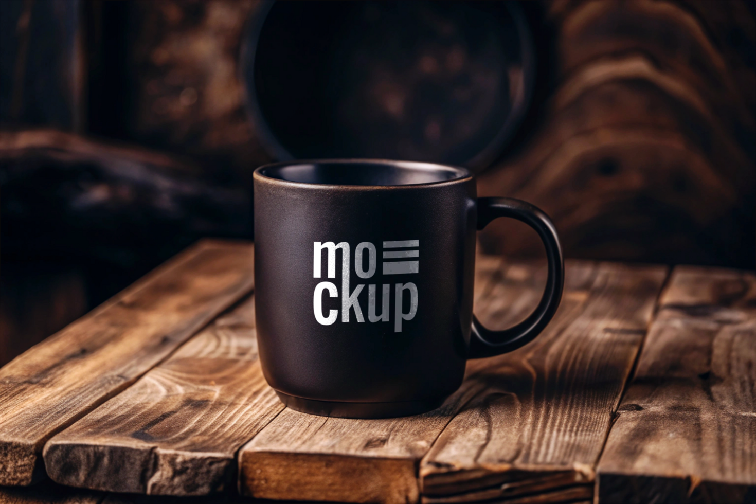 Minimalistic Black Coffee Mug Mockup Template for Product Display psd