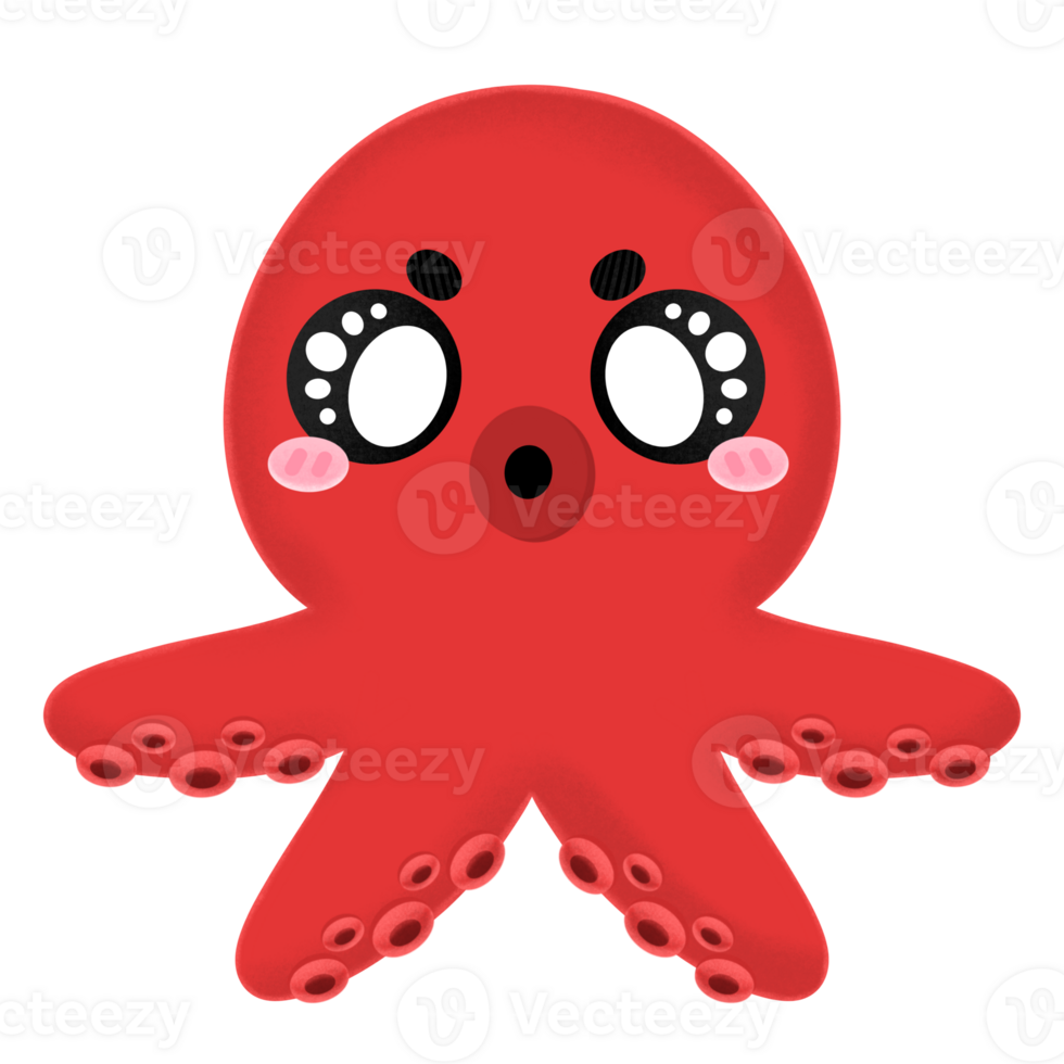 Red Tako Octopus Japanese Style Mascot Character Kawaii Cartoon illustration Japanese Tako Cute Tako png