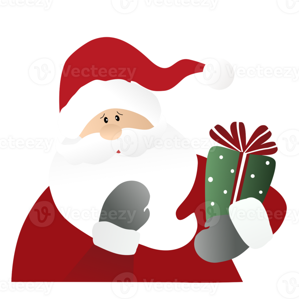 Santa Claus with gift cartoon png