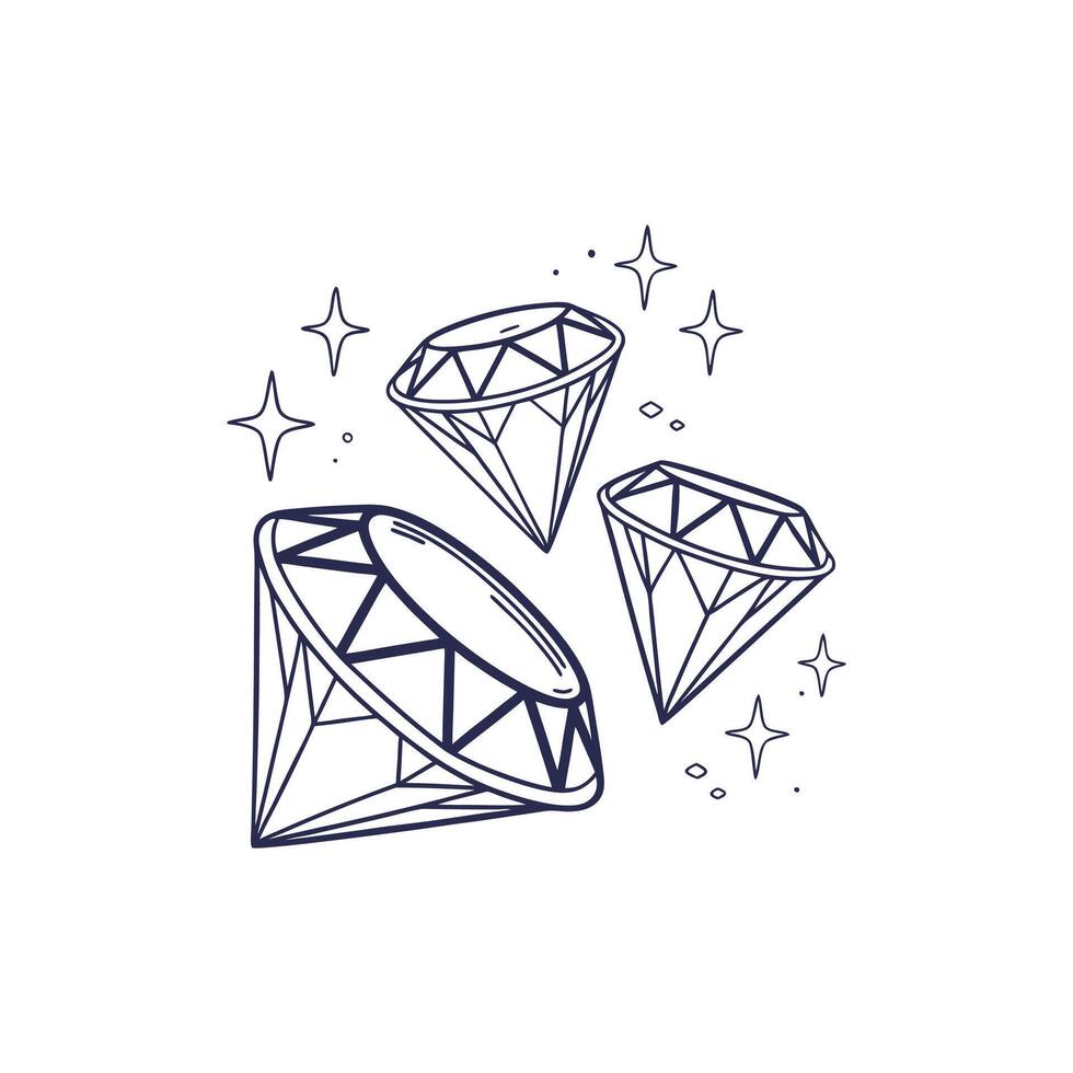Diamonds line icon illustration vector
