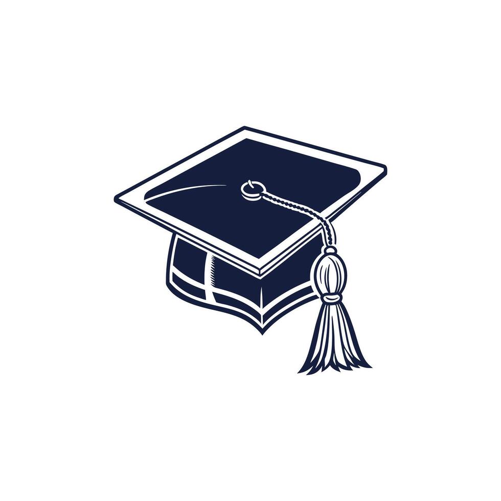 A graduation cap with a tassel on it vector