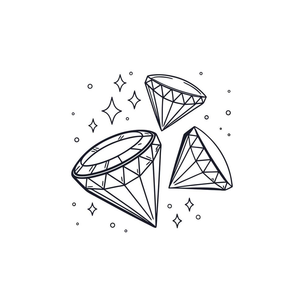 Diamonds line icon illustration ,design vector