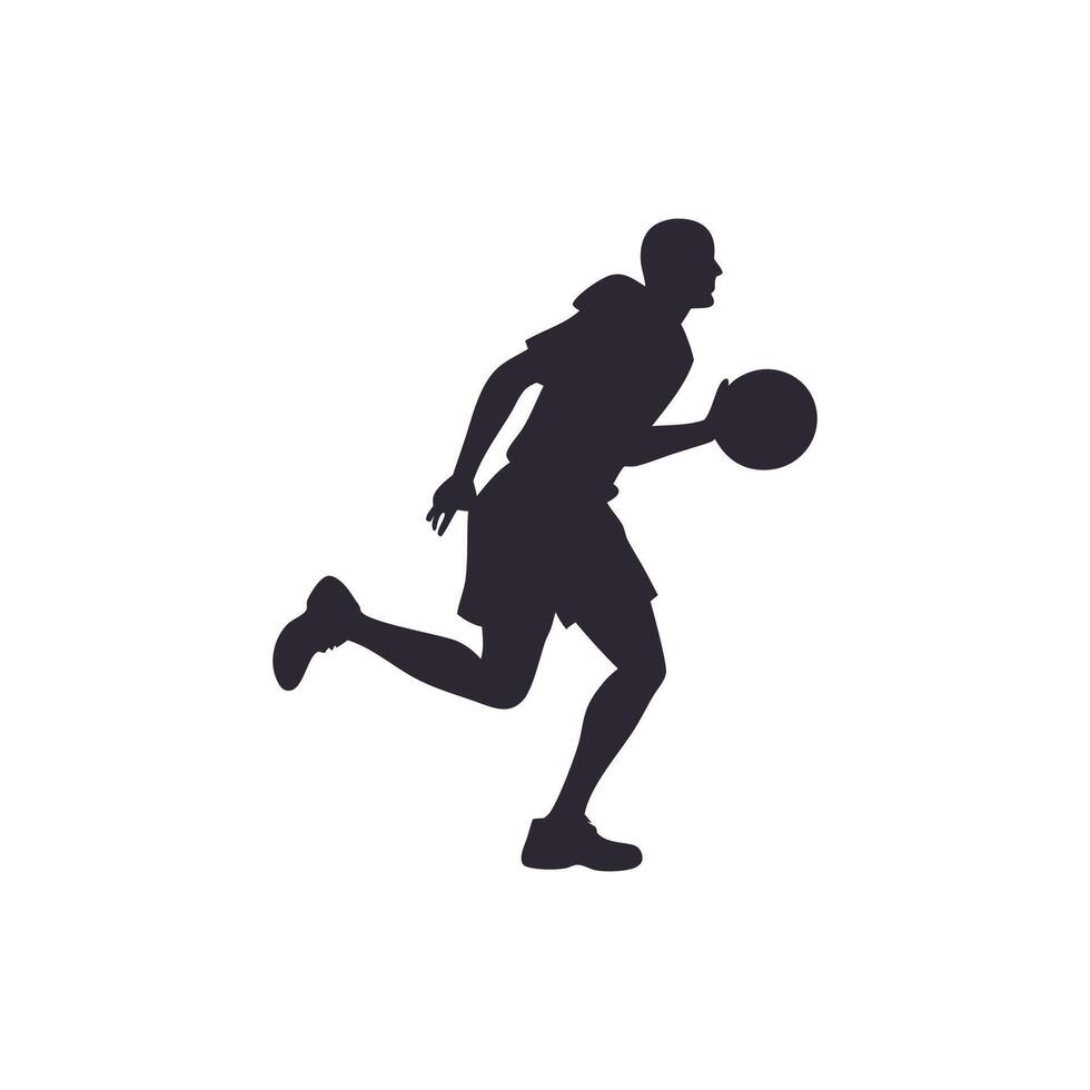 Basketball player silhouette on white background vector