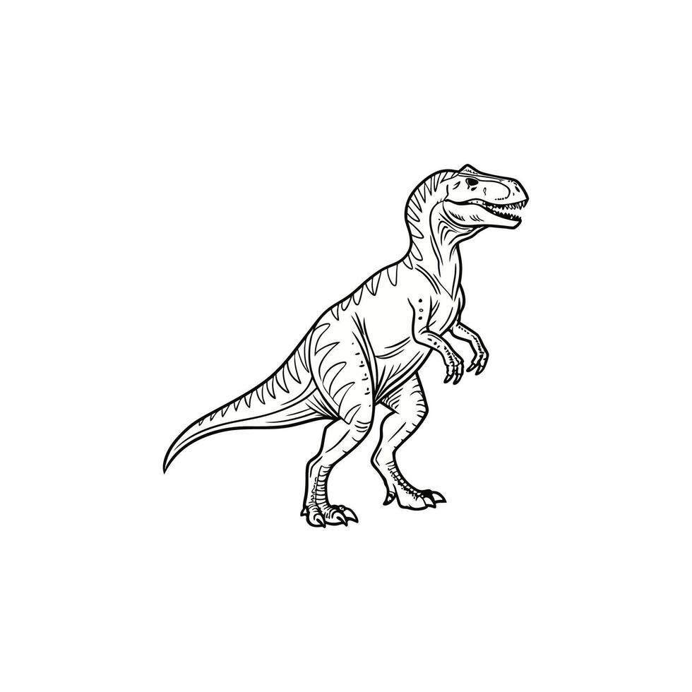 A drawing of a t - rex dinosaur standing on its hind legs vector