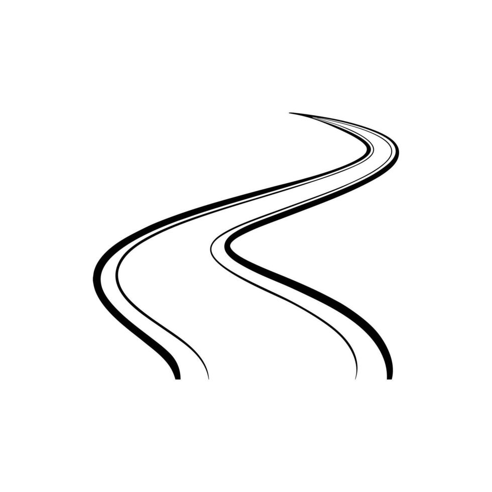 A black and white drawing of a road vector