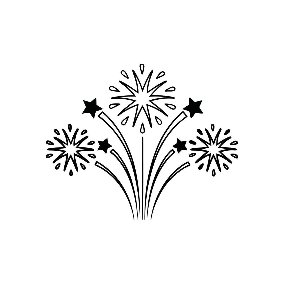 black color Fireworks vector