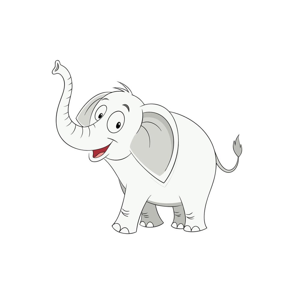 An elephant is standing with its trunk out vector