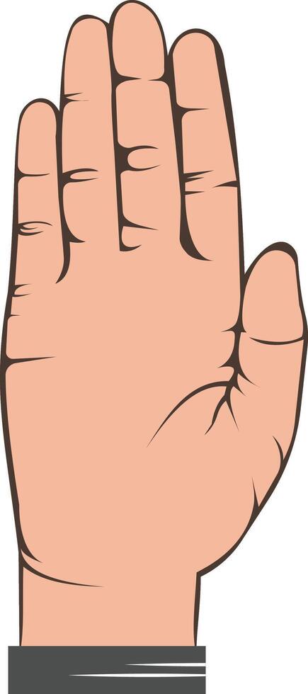 Hand showing stop gesture Front view. vector