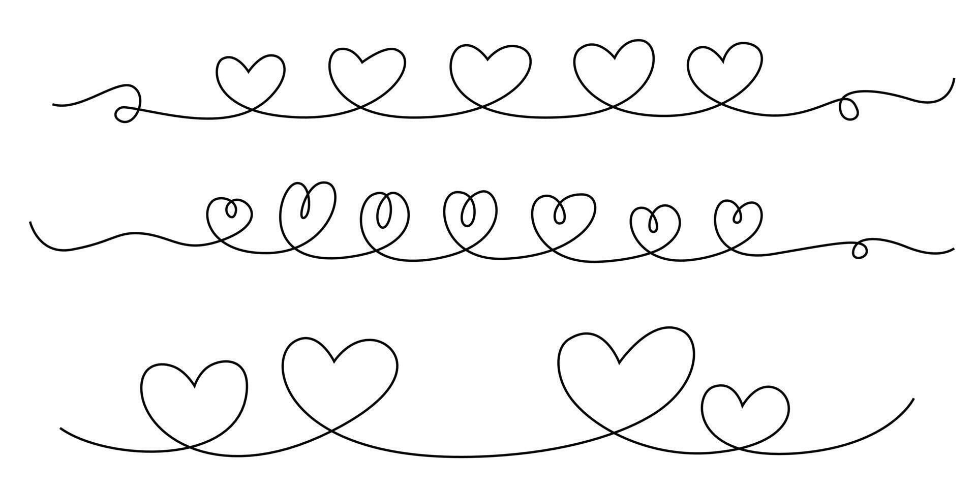 Continuous line drawing art. double love hand drawn with black line vector
