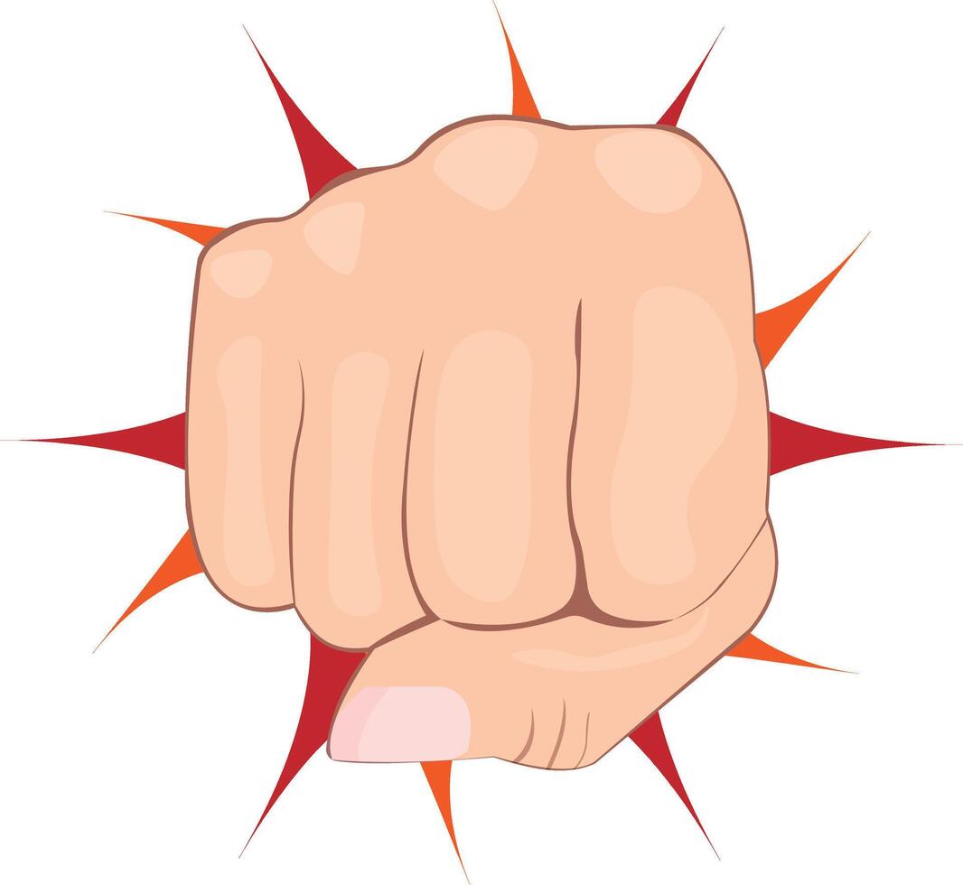 Human fist punch illustration on white background vector