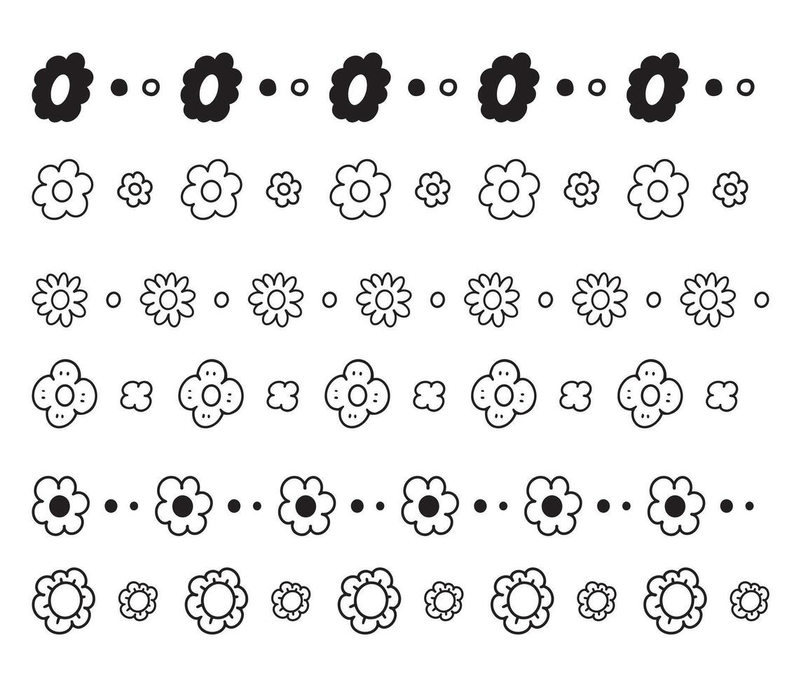Abstract flower doodle hand drawn line for illustration vector