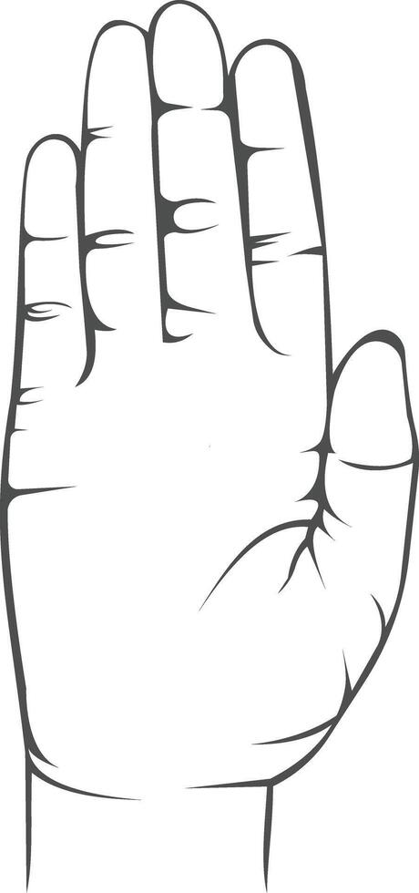 Palm up hand gesture silhouette illustration vector