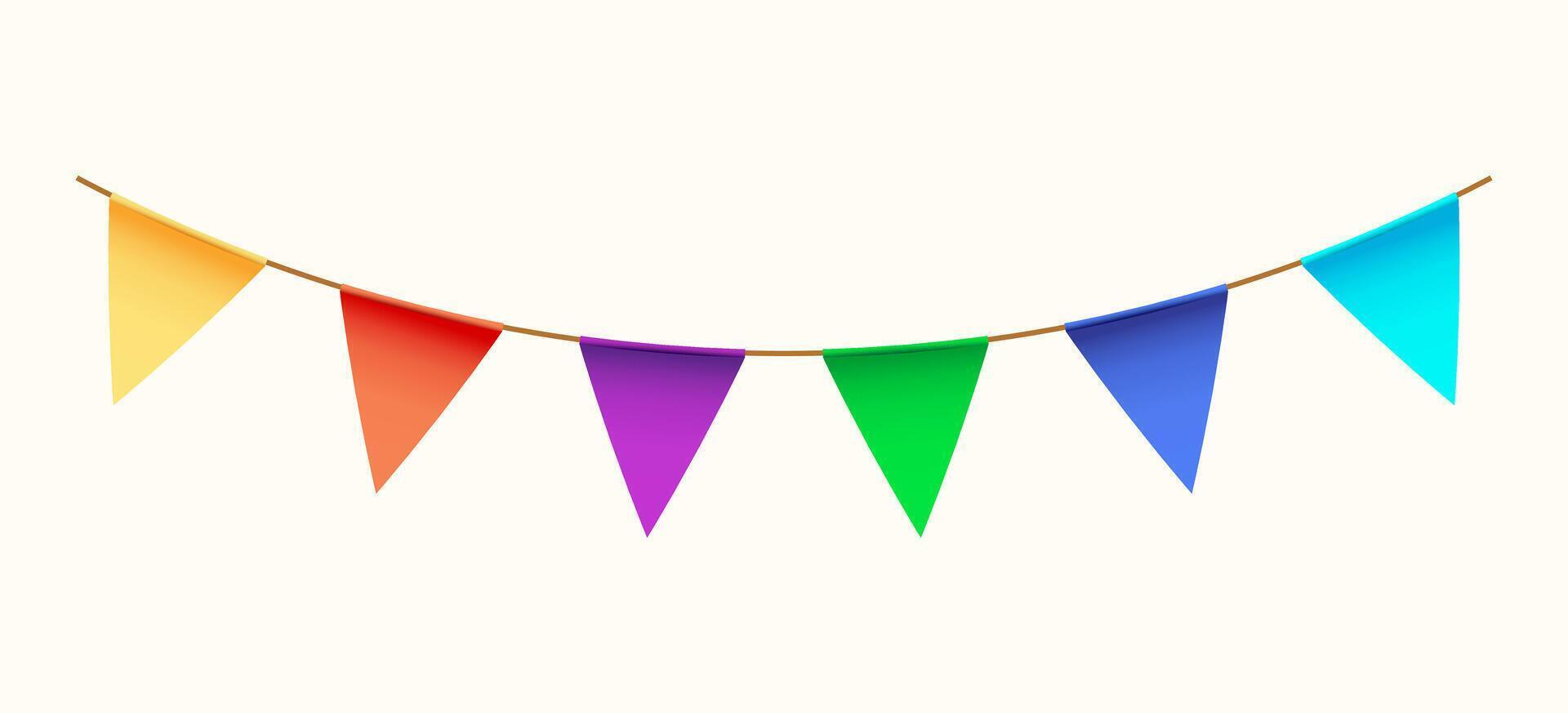 carnival garland with flags. Bunting flag party decoration vector