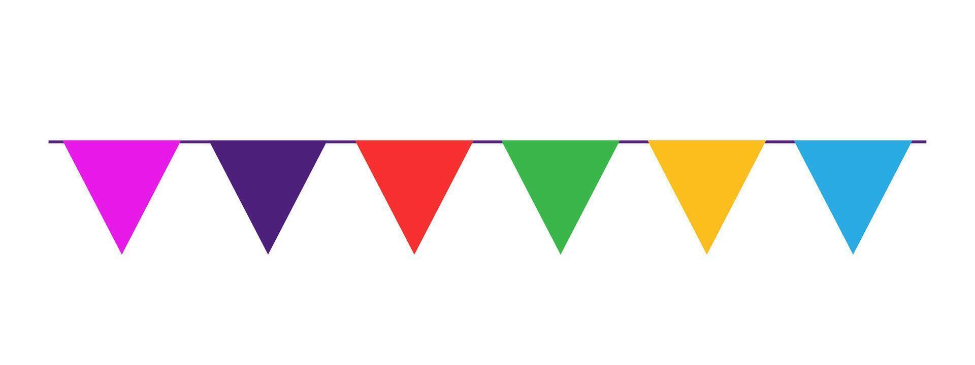 Festive Bunting Decoration for Celebrations. Carnival garland with flags vector