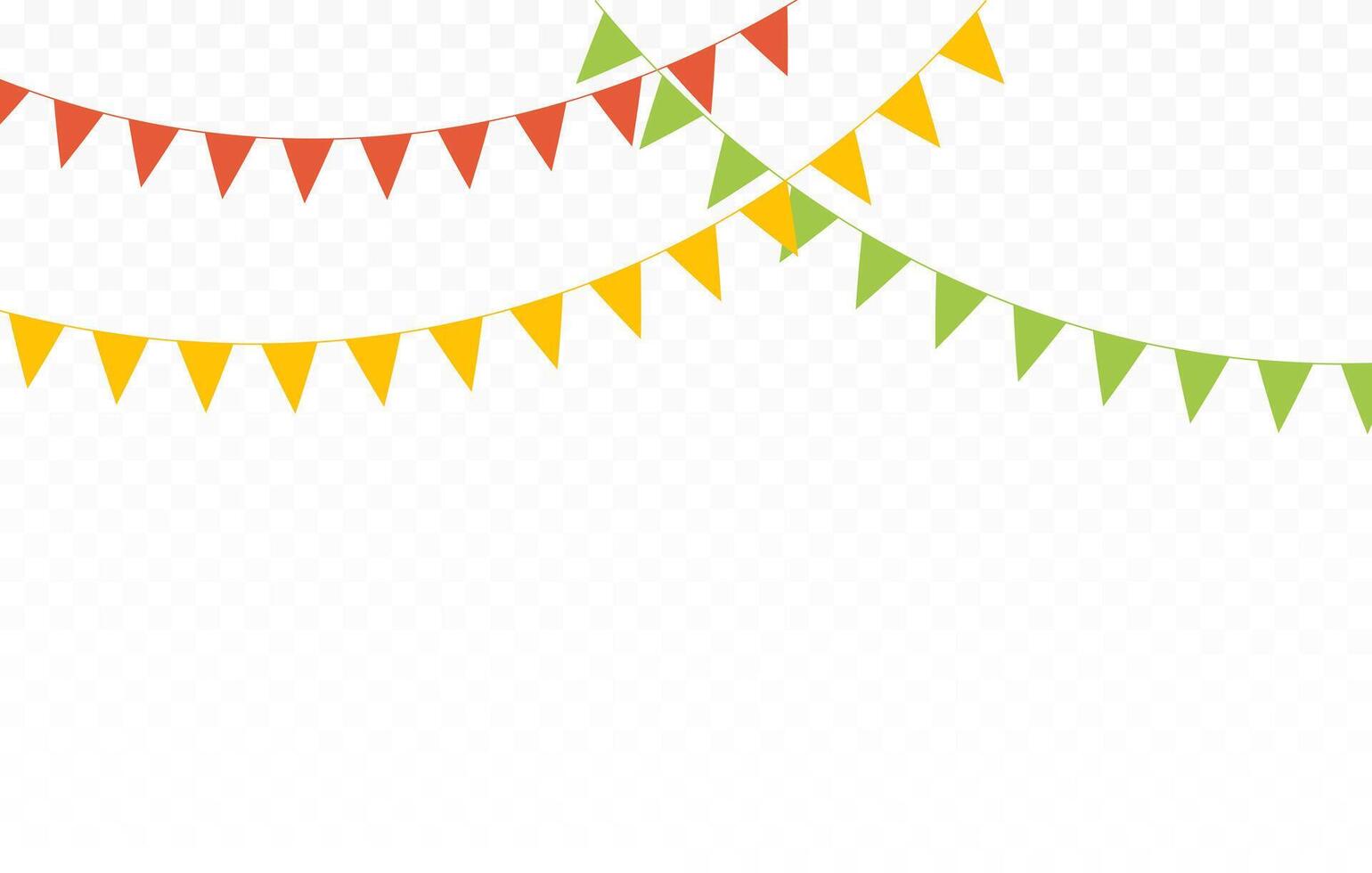 Carnival garland flags decoration on white background. Holiday, birthday, circus border decoration. vector
