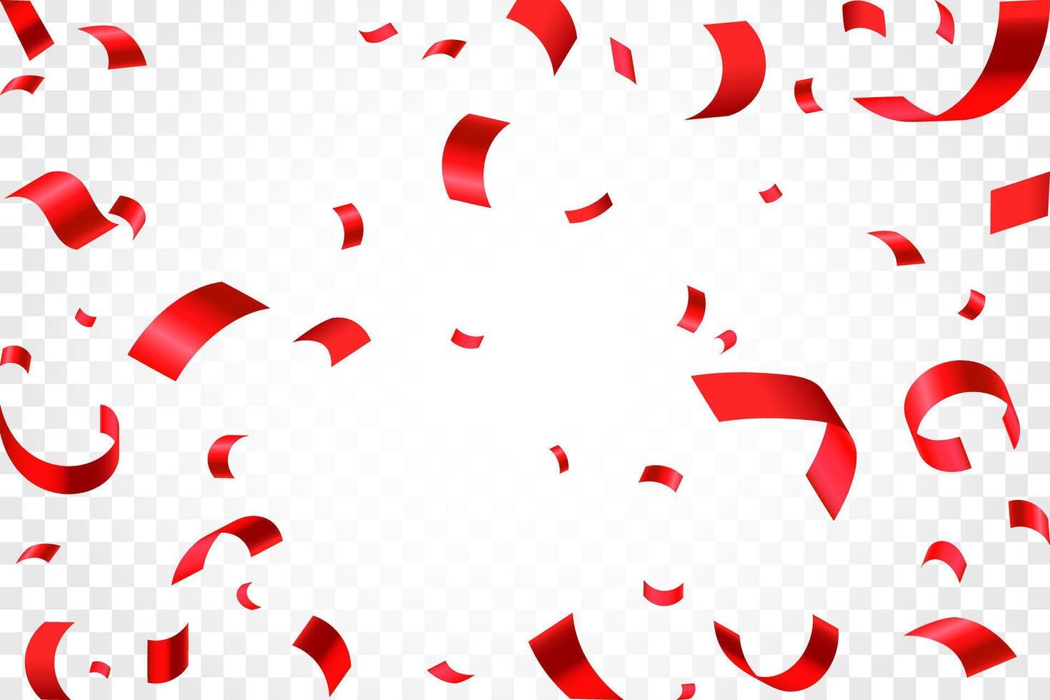 Red confetti explosion on white background. Celebration Event and Party confetti and ribbons vector