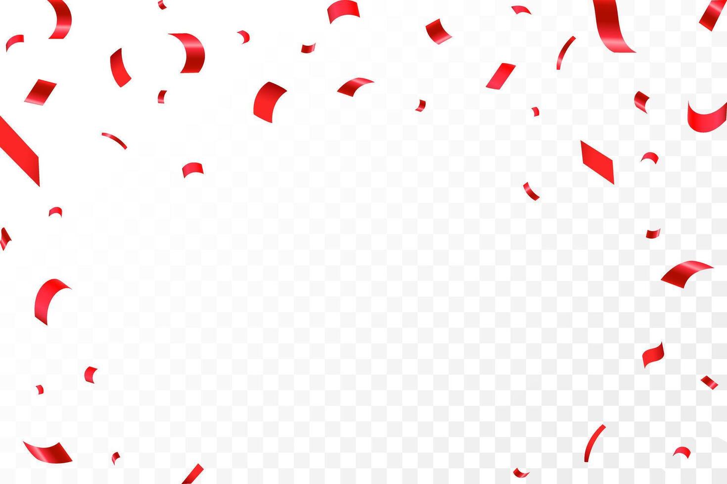 Luxury confetti flying for celebration party banner, Falling shiny red color confetti isolated on white background. Birthday, Holiday, New Year, Carnival festivity, confetti, vector