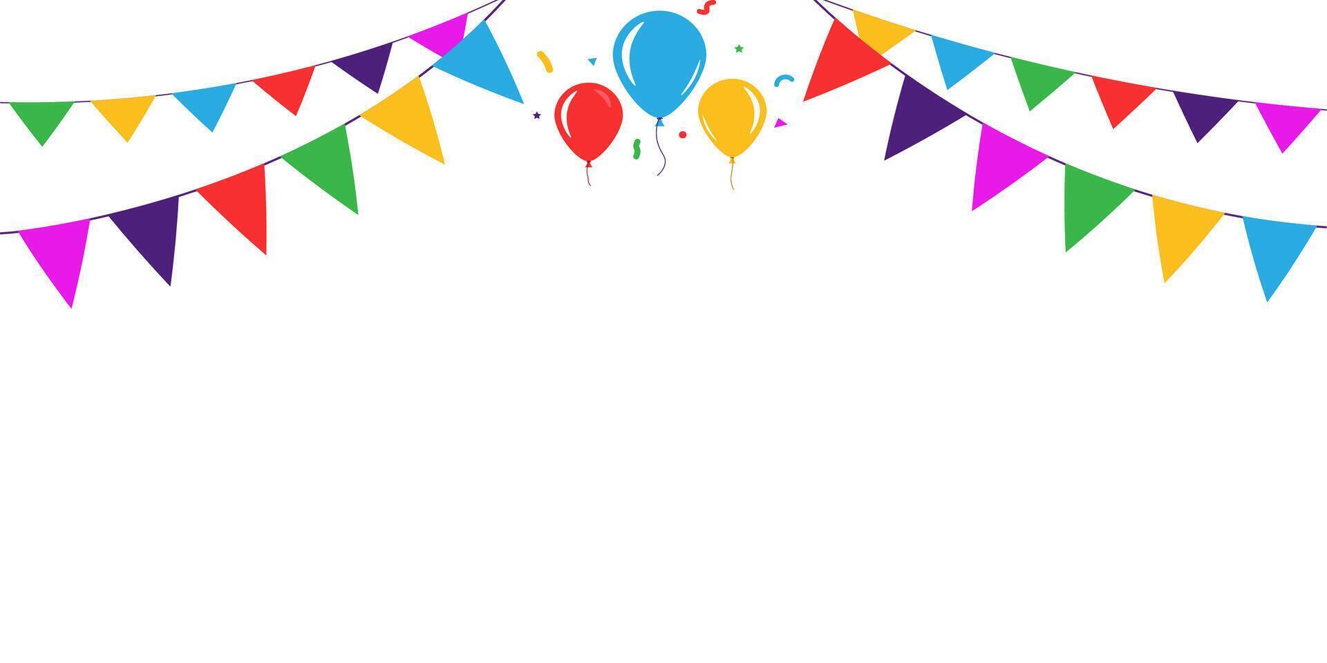 Party Bunting and Balloons Festive Background. festival and fair decoration. vector