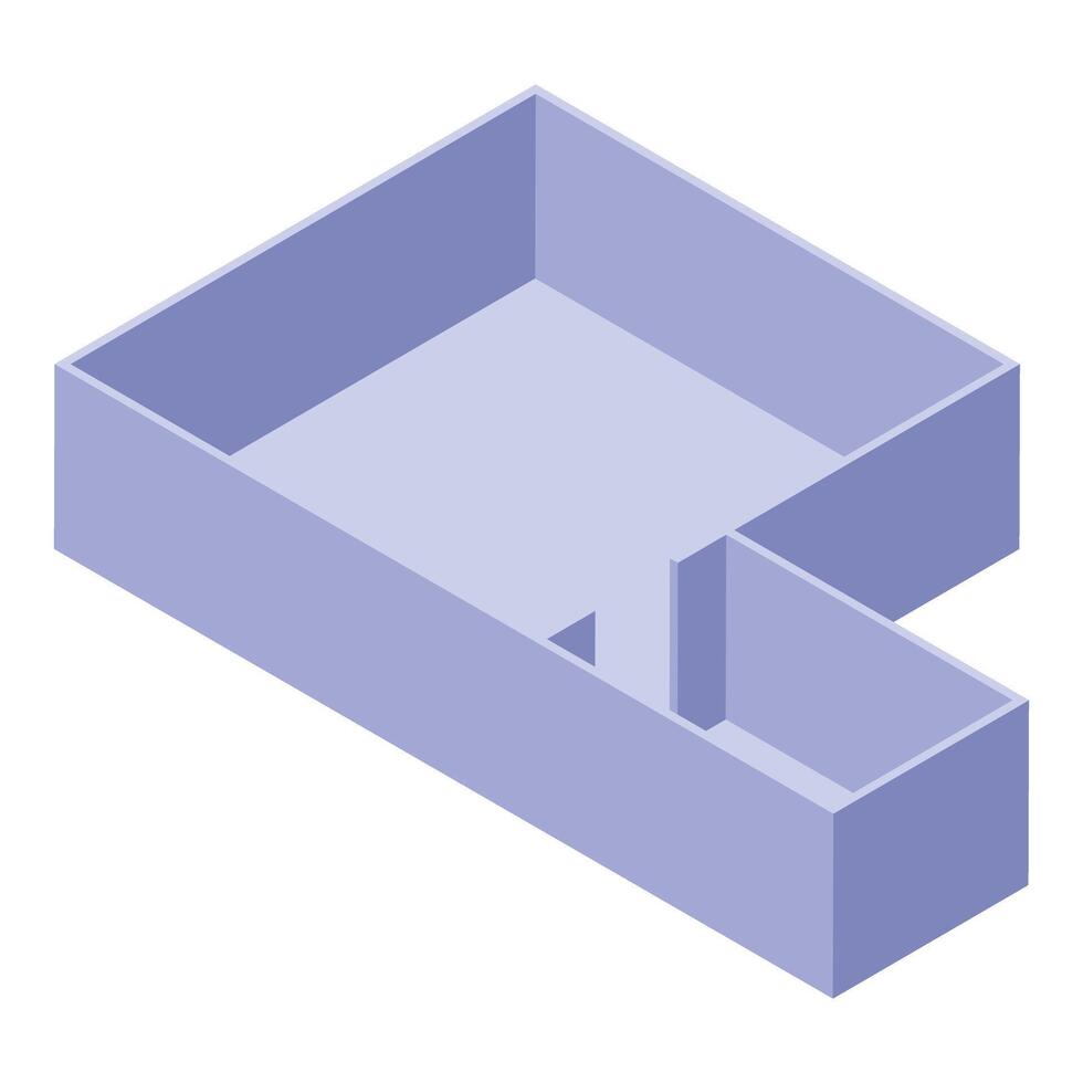 Empty l shaped room representing architectural project vector