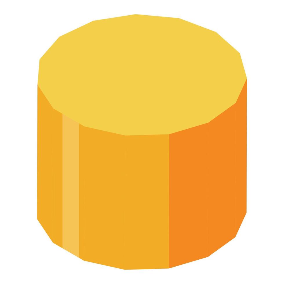 Yellow cylinder representing data analysis and business growth vector