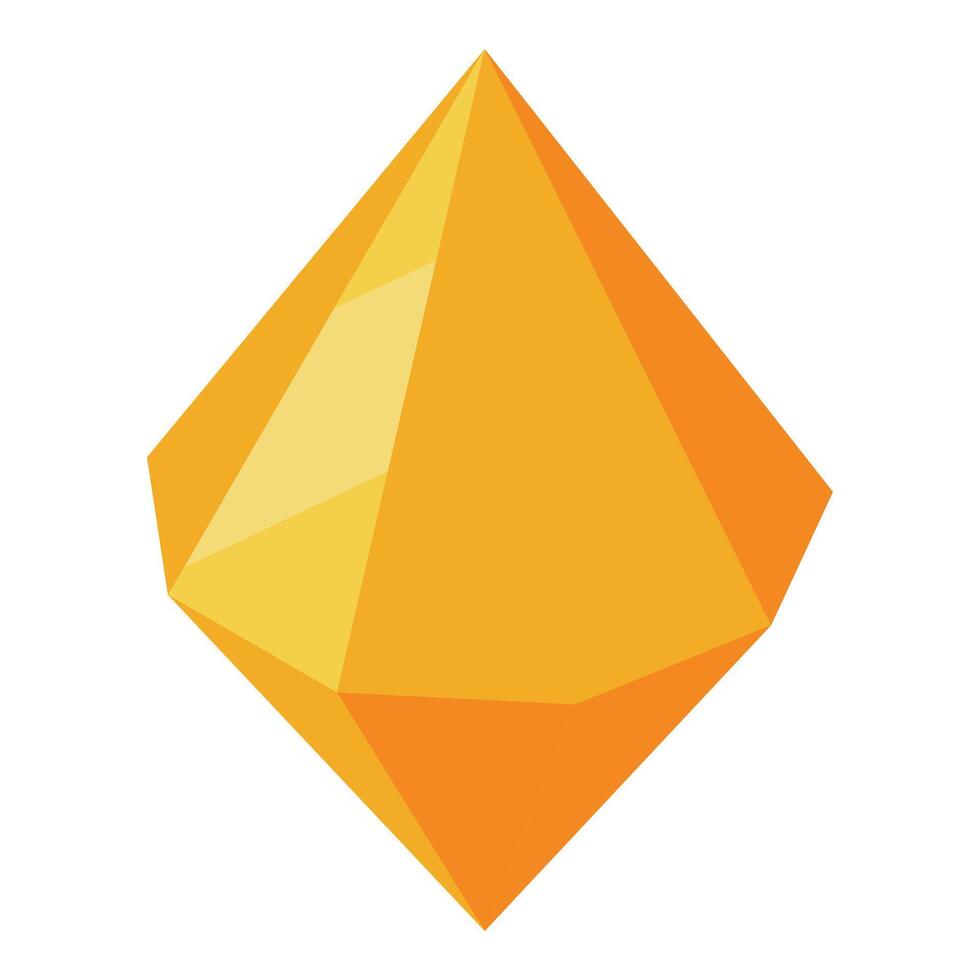 Bright yellow diamond shining with geometric facets vector