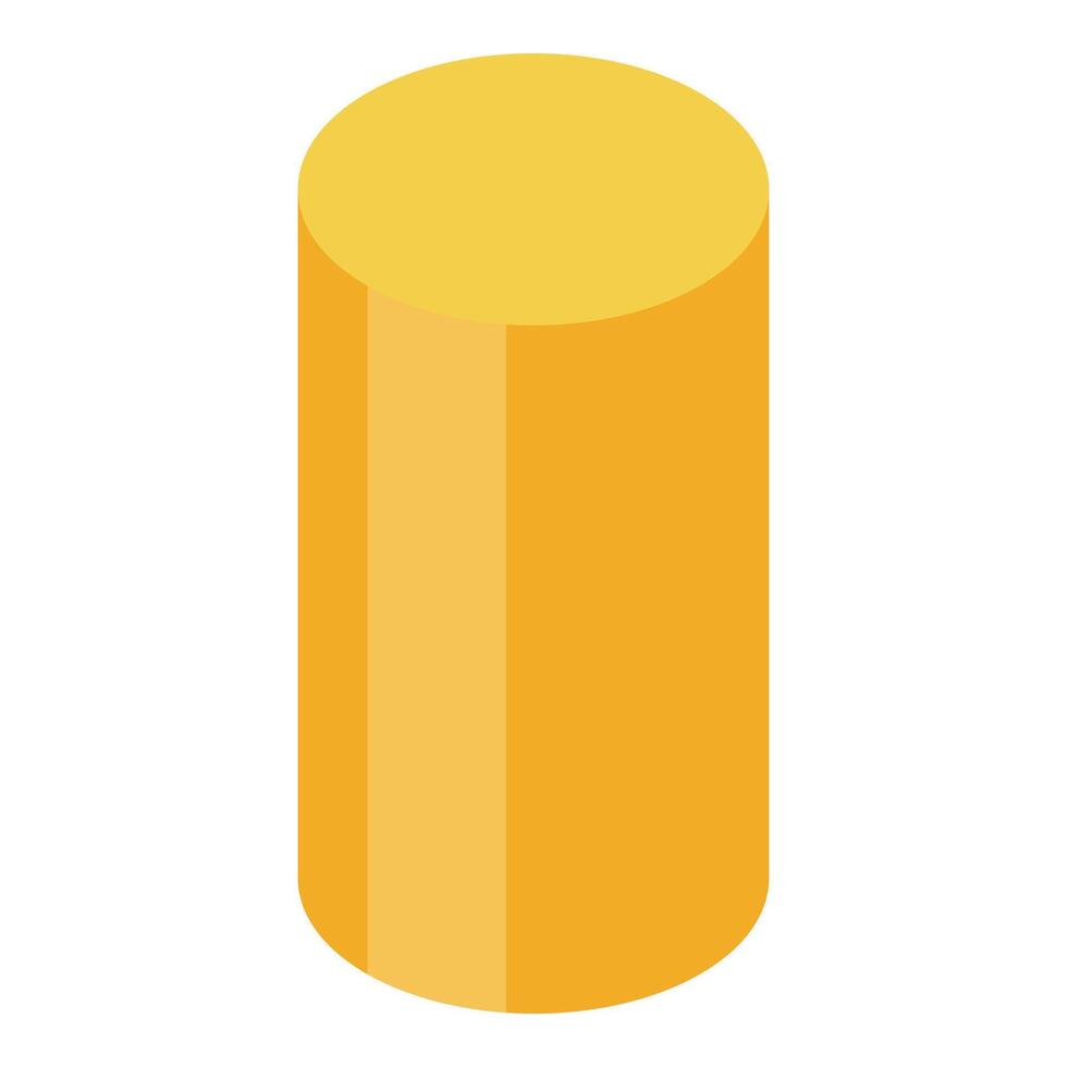Yellow cylinder representing a geometric shape for educational purposes vector