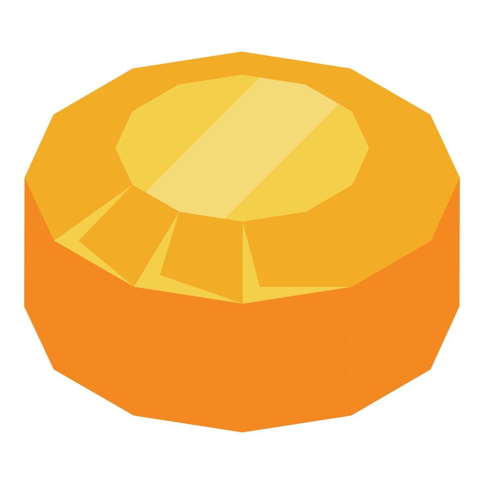 Fresh pineapple slice showing its texture and vivid color vector