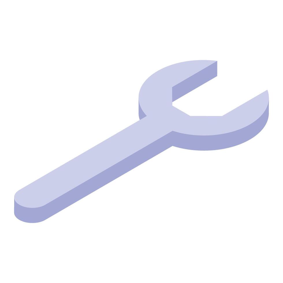 Light purple wrench fixing problems with isometric view vector
