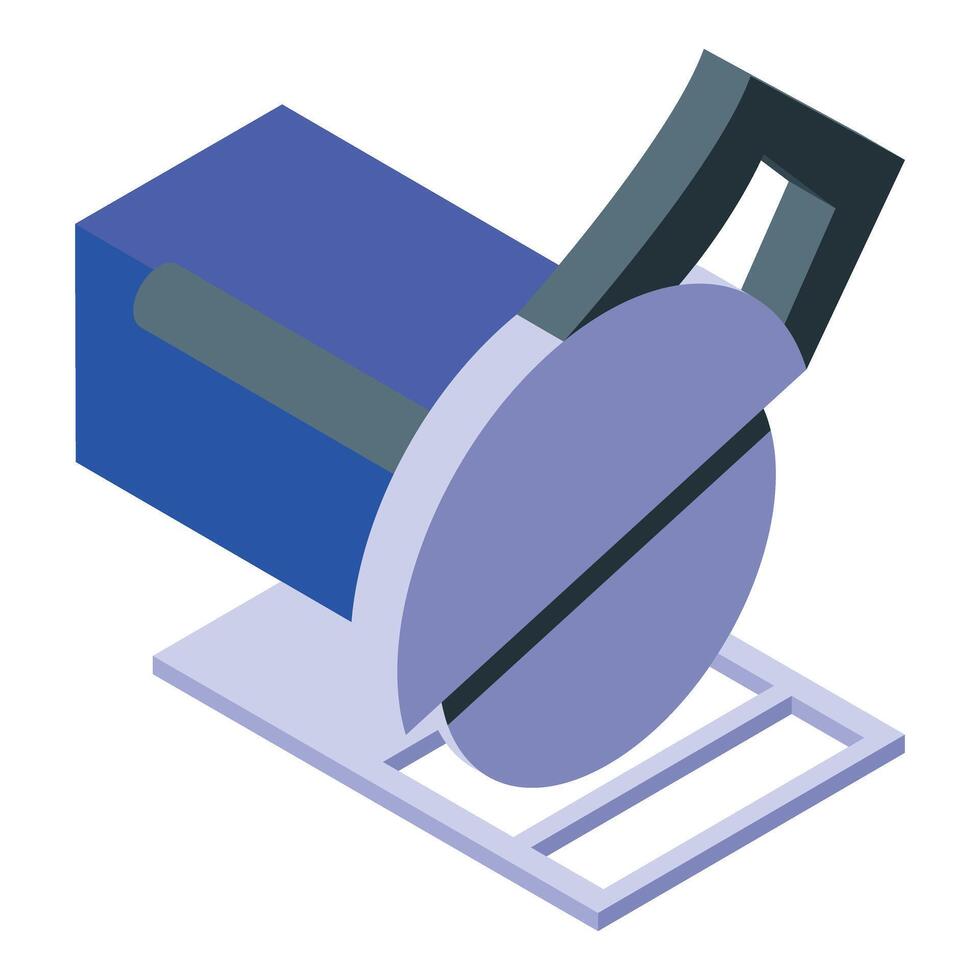 Electric hand grinder cutting material isometric view vector