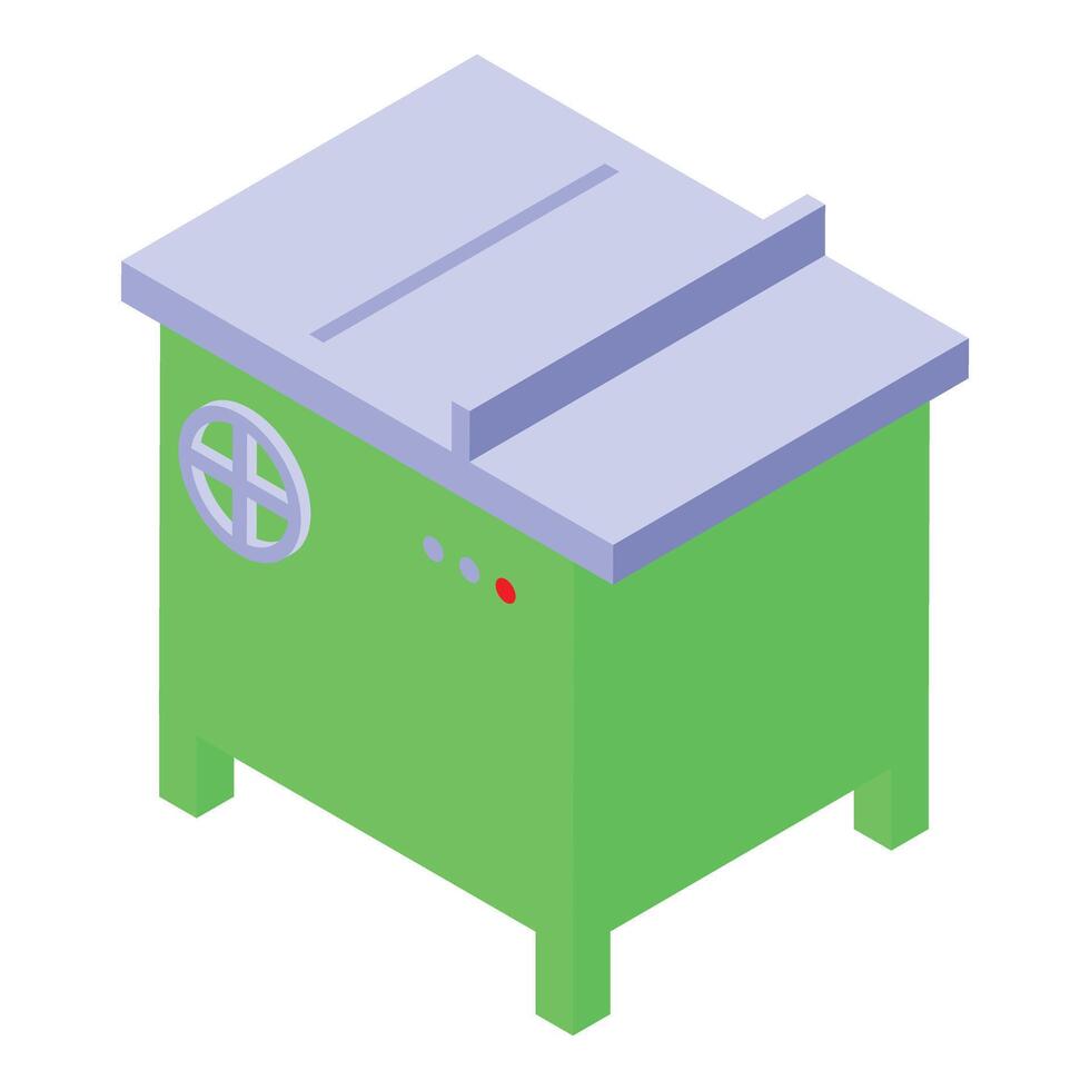 Electric saw cutting woodworking tool in isometric view vector