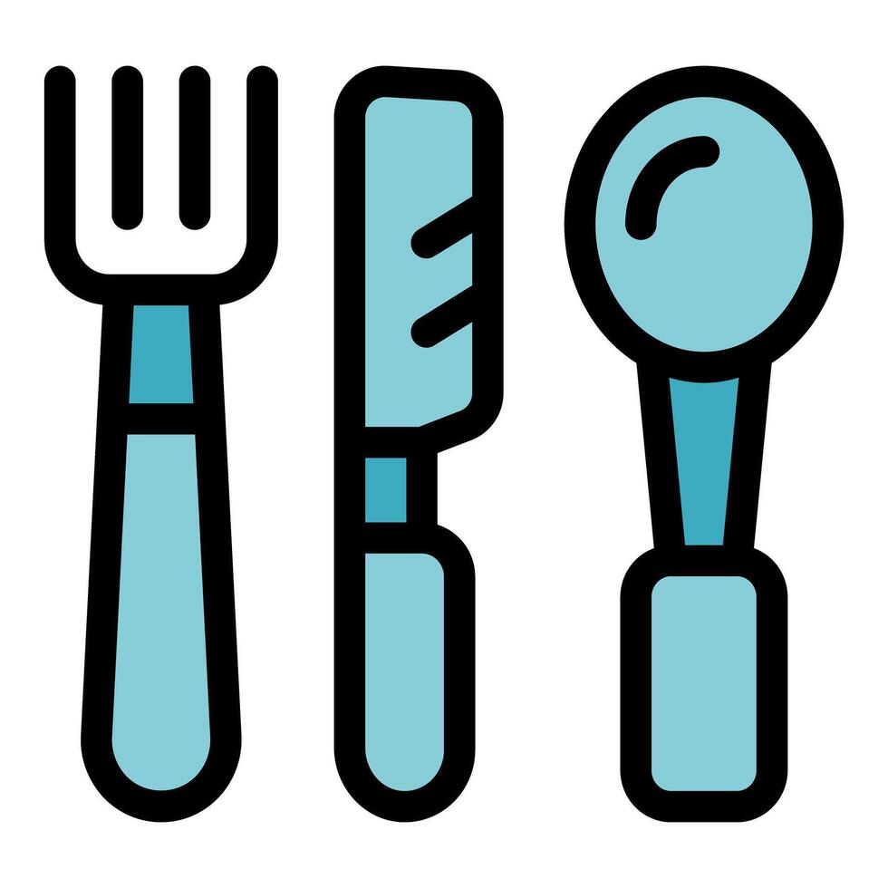 Fork, knife and spoon cutlery icon representing eating utensils vector