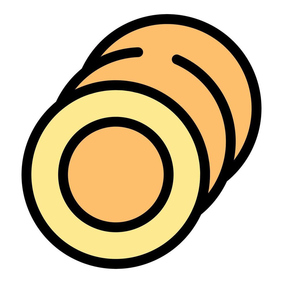 Fresh cassava vegetable root showing slices icon vector