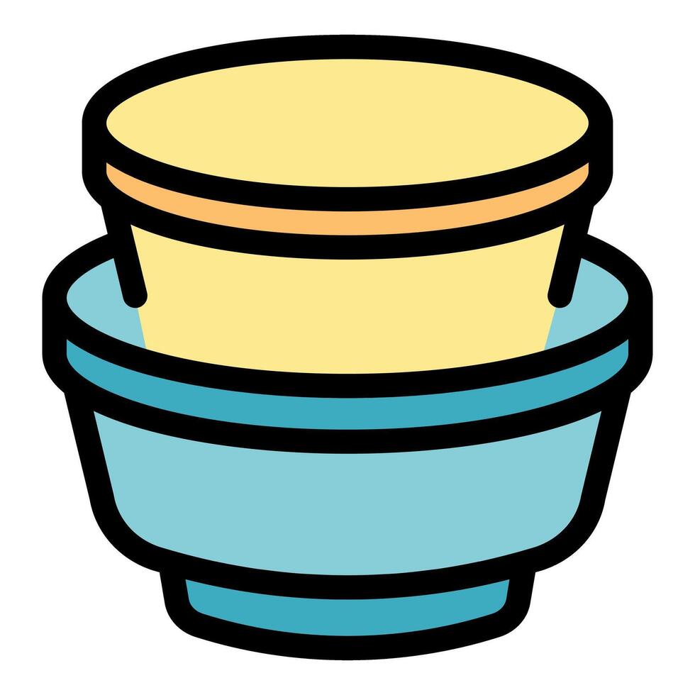 Empty plastic food container stacking on white background vector