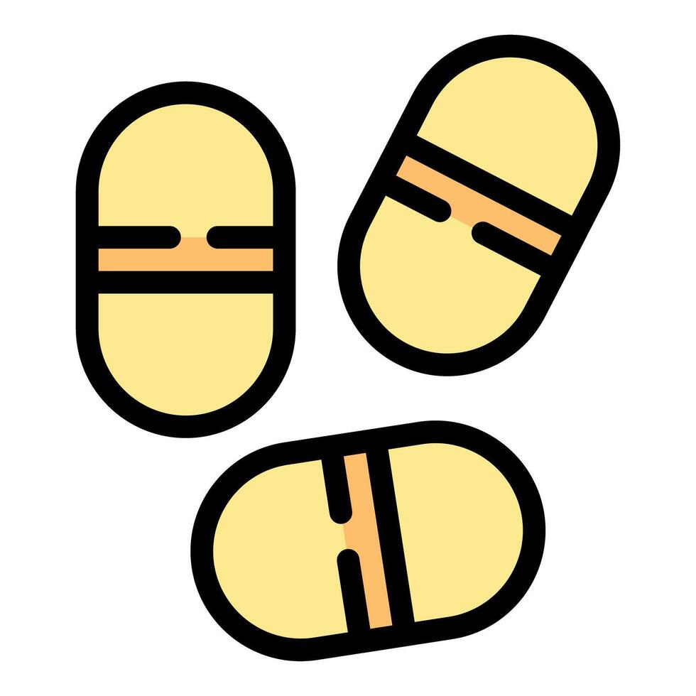 Three yellow pills representing medical treatment and healthcare industry vector