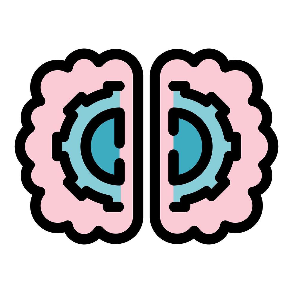 Brain with gears working representing thinking process and creativity vector