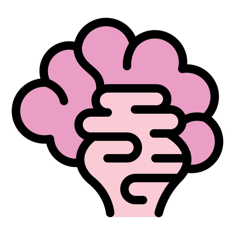 Human brain showing cerebellum for neurology studies vector