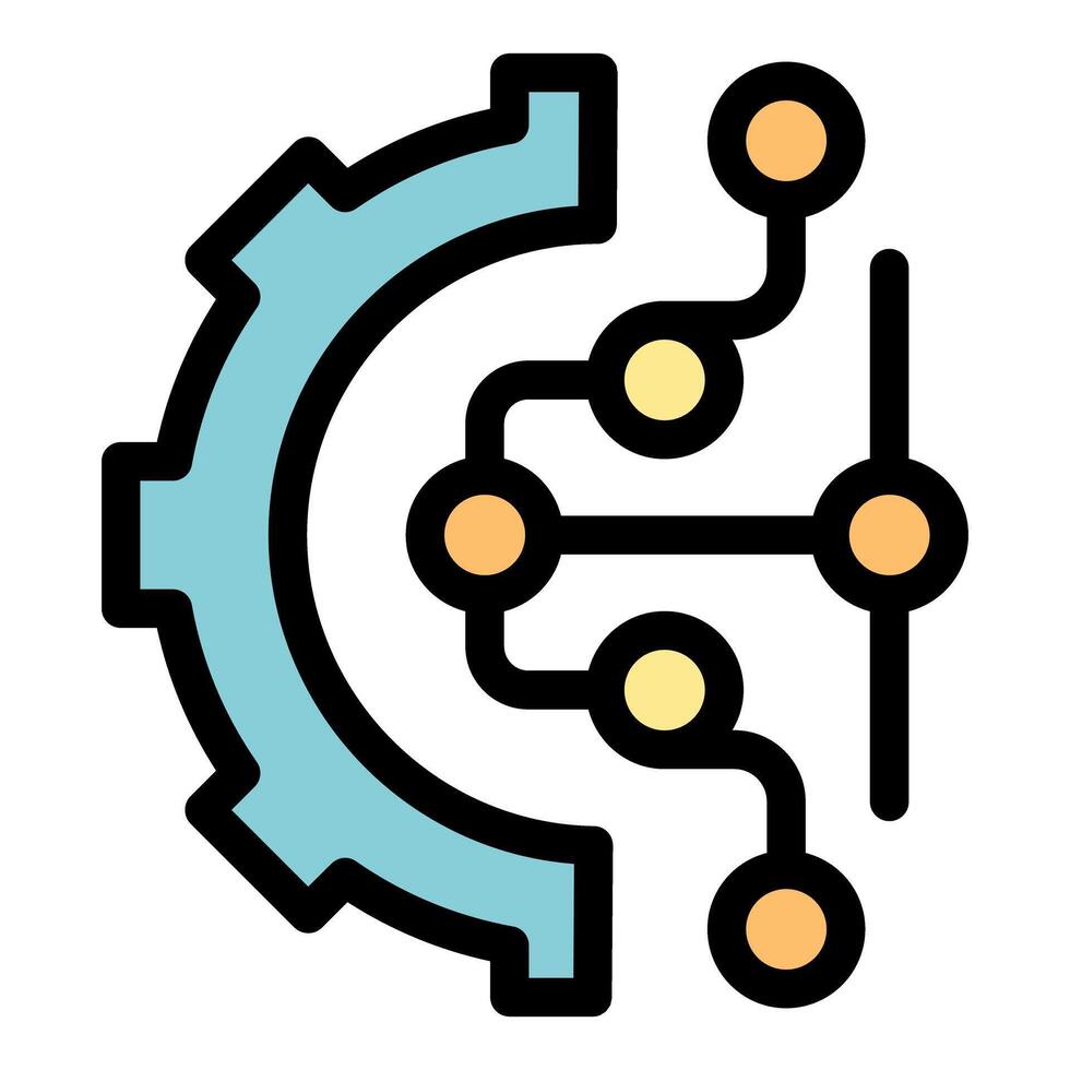 Gear connecting nodes representing automation process icon 52234380 ...