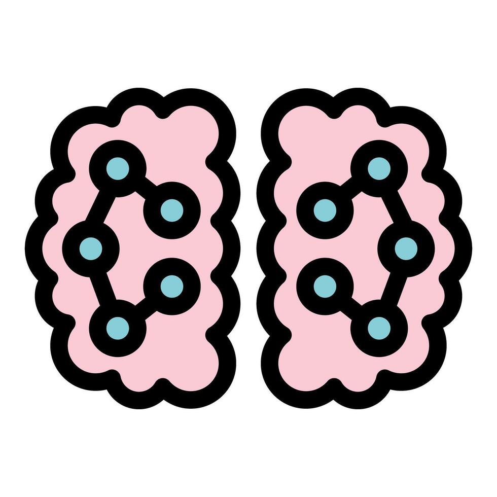 Human brain showing neural network making new connections icon vector